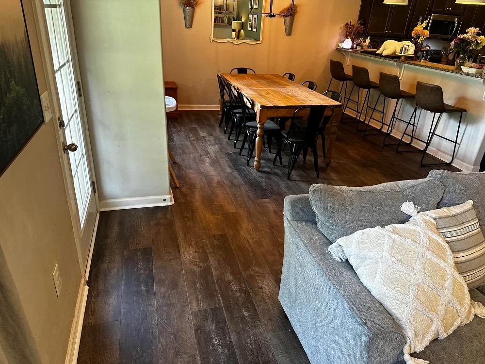 Luxury vinyl plank installation in Anderson, SC