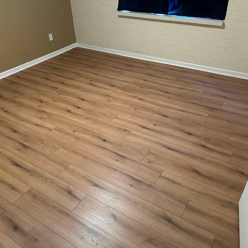 Close-up of wheelchair-friendly water-resistant laminate planks in home