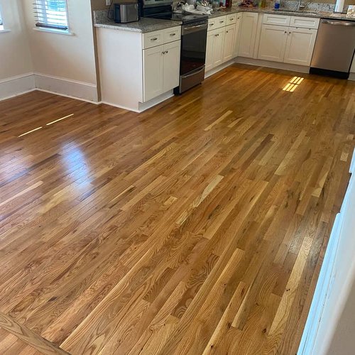 A local kitchen in Greenwood, SC with hard surface flooring installed by Reagan Flooring